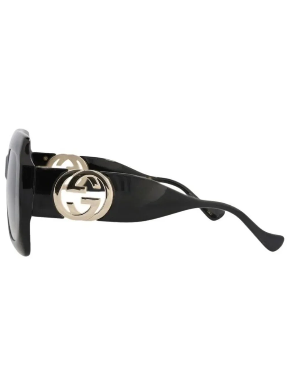 New Gucci Womens Square/Rectangle Black Black Grey Fashion Designer Sunglasses